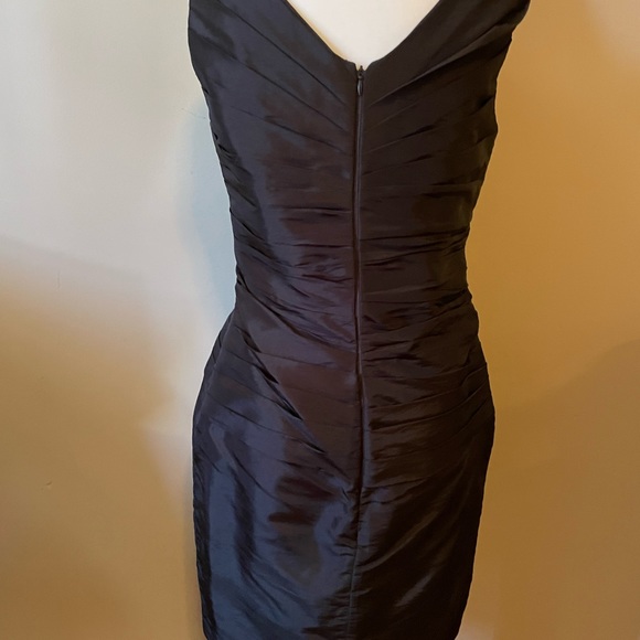 Custom made black taffeta dress size 10 - Picture 3 of 3